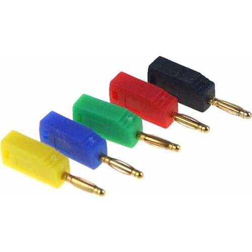 Pure copper gold plated 2mm banana plug stacked banana plug physical experiment plug banana lantern test connector