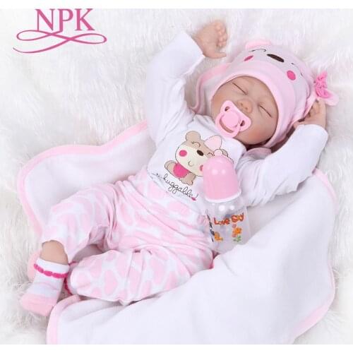NPK 16'' 40cm silicone vinyl reborn baby doll children playmate doll soft real touch toys for gift on Birthday and Xmas
