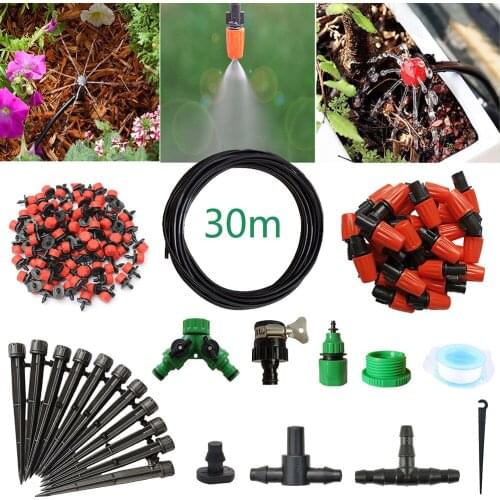 Drip Irrigation Kit;DIY Patio Plant Watering Kit;Garden Irrigation System;Misting Cooling System with Mister Nozzle Sprinkler fo