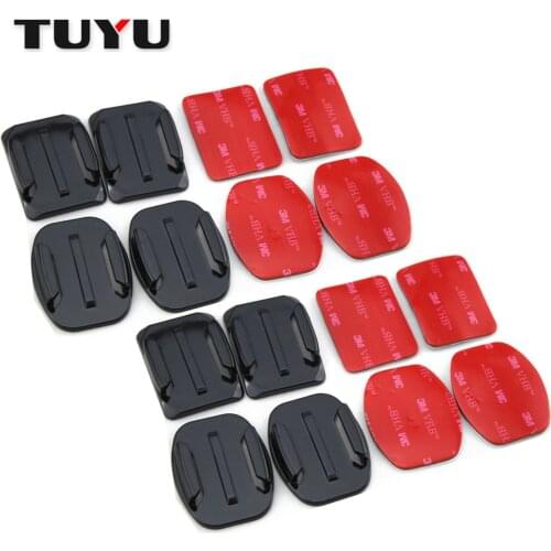 TUYU 8 Pieces / Flat & Curved Base + 3M Sticker Adhesive for Gopro Hero 5 4 3+ For Millet Suitable for SJ400 EKEM H9 H8r