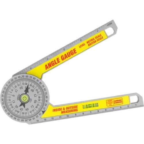 360 Degree Miter Saw Protractor with Leveling Bubble High Accuracy Angle Finder Gauge Goniometer Measuring Ruler Tool