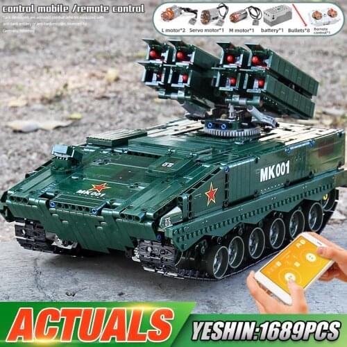 MOULD KING 20001 Military Model The RC HJ-10 Anti-Tank Missile High-Tech Car Building Blocks Brick Kid Christmas Toys Gifts