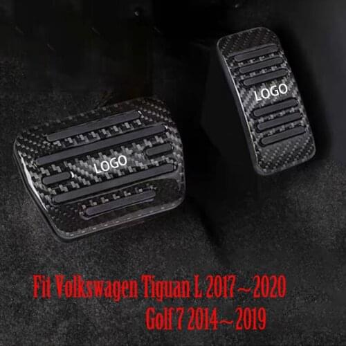 High Quality Carbon Fiber Car Accelerator Brake Pedals Rest Pedal For Volkswagen Golf 7 2014 ~2019 Tiguan L 2017~2020