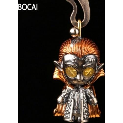BOCAI Real Solid 100% S925 silver jewelry Woman pendant cute doll retro personality fashionable new pendant