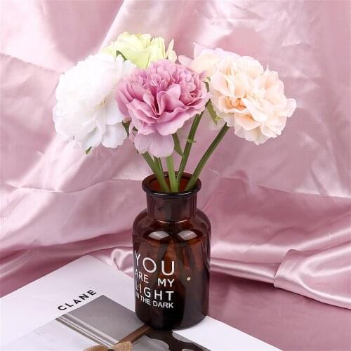 1pcs Pink Silk Rose Artificial Flowers Peony Bridal Bouquet for Wedding Home DIY Decoration Cheap Fake Flowers Hydrangea Crafts