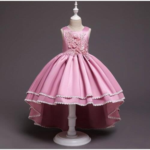 2019 Party dress for girl / Asymmetrical dress for girls / Flower girl dress / 3D flower