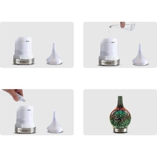 3D 100ml Essential Oil Diffuser Humidifier LED Night Light Timer Setting SPA