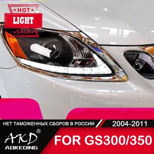 For Car Lexus GS350 2004-2011 Head Lamp Car Accessory Fog Lights Day Running Light DRL H7 LED Bi Xenon Bulb GS300 Headlights