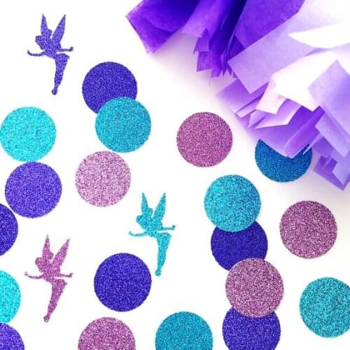 Glitter Purple Fairy princess Birthday Confettis for Baby Shower Table Decoration party wedding scatters cards