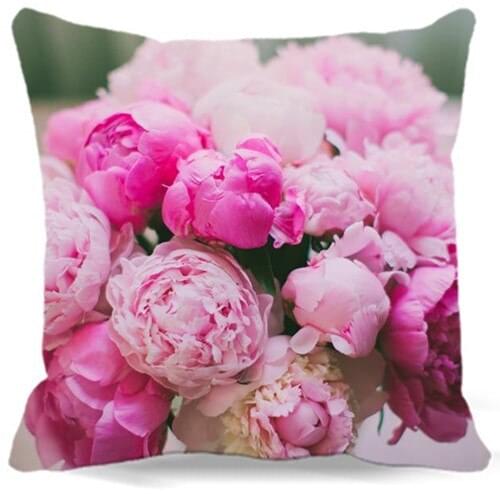 16" 18" Cotton polyester Waist Pillow Case Cushion covers for Home car sofa hotel Fashion 2017 Peony flowers 9 style wedding