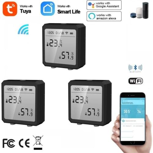 Tuya WIFI Temperature And Humidity Sensor Smart Home Indoor Intelligent Sensor Thermometer Humidity Meter Work With Alexa