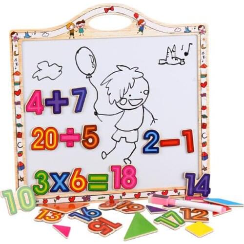 Besegad Wooden Magnetic Board Number Jigsaw Puzzle Tangram Thinking Training Games Drawing Blackboard Toy Kids Montessori Toys