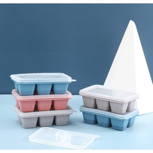 Ice Cube Tray Soft Bottom Ice Cube Mold With Leak-proof Lid DIY For Whiskey Smoothie Shakes Ice Cream Tools Kitchen Accessories