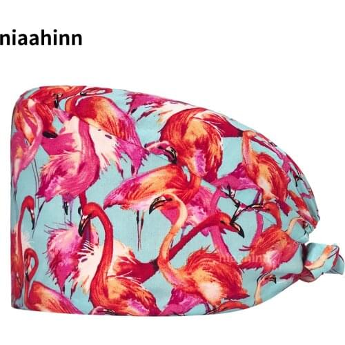 Beauty Salon Printed Doctor Work Cap Hospital Operating Room Work Hat Male and Female Doctor Nurse Surgery Cap Wholesale Prices