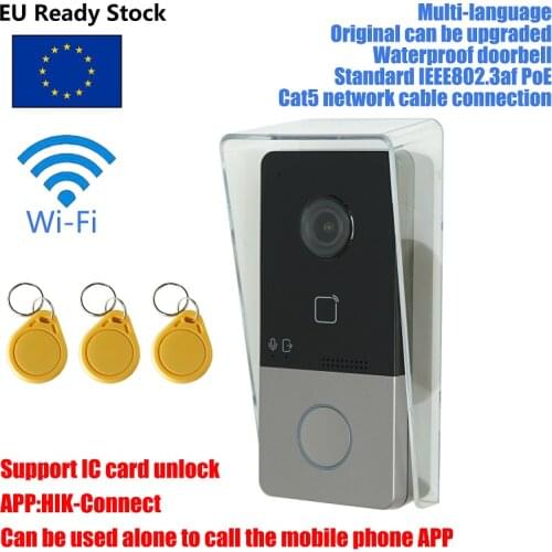 HIK Multi-language DS-KV6113-WPE1(B) IP Doorbell,WiFi Doorbell , Door phone, Video Intercom,waterproof, support Card
