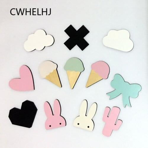 Nordic Cactus Wall Clothes Hooks Wooden Anchor Kids Room Wall Sticker Decoration Clothing Hanger Children Birthday Gift Hook