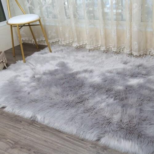 LIU Thick plush Artificial wool carpet bed bedroom living room windows fur rug pad modern sofa soft rug tapetes customized