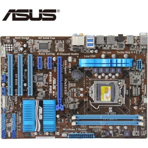 LGA 1155 ASUS P8H61 Pro Original ASUS P8 H61 PC Motherboard Socket ATX DDR3 USB3.0 16GB Desktop Computer SATA III Mainboard Used
