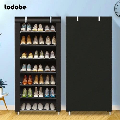 Multilayer Simple Shoe Rack Nonwoven Fabric Dustproof Shoes Boots Stand Holder Hallway Space-saving Shoe Organizer Shoe Cabinet