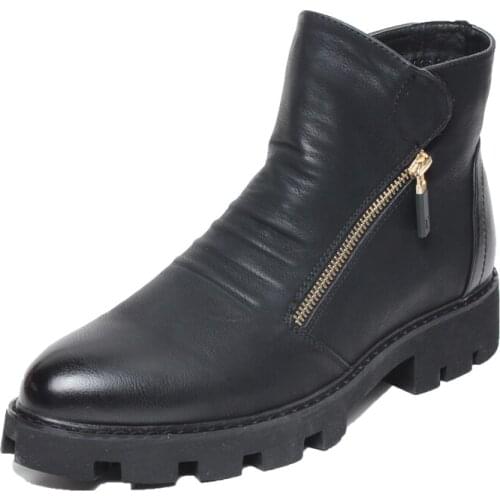 2021 winter new Korean version pointy scalp boots mens short trend Martin motorcycle thick boots high shoes