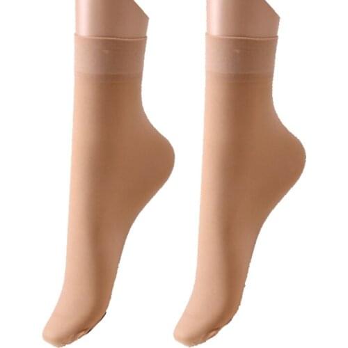 6 Pair per Lot Free Shipping Ladys 40D Transparent Sheer Nylon Socks 40D Silk Sheer Transparent Socks for Girls