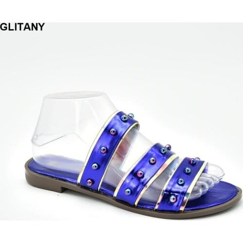 New Fashion Wedding Shoes Pumps Rhinestone Nice Looking African Ladies Slippers Designer Shoes Women Luxury 2018 Summer Shoes