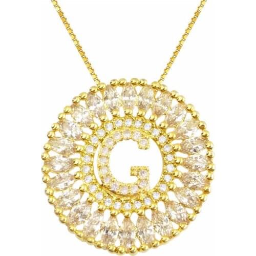 OMYFUN Fashion Initial Letter G Pendant Necklace Gold Color Personalized Necklace Jewelry Friend Gift Letra Collar Factory Price
