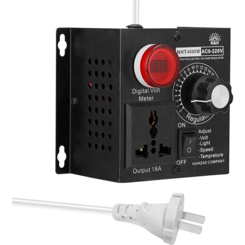 Portable Speed Temperature Light Voltage Regulator 220V Adjuatable Dimmer AC 220V 4000W Compact Variable Voltage Controller
