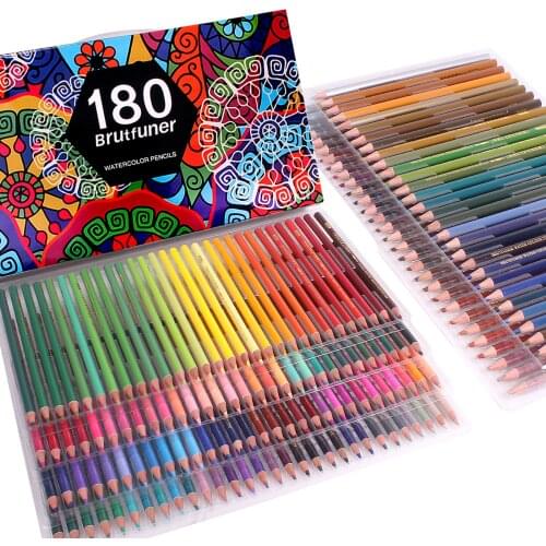 Professional Watercolour Pencils , Set of 180 Water-Soluble Coloured Pencils for Colouring, Blending, Layering & Watercolor