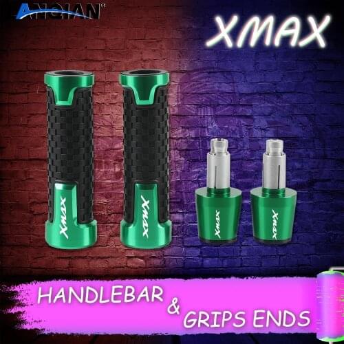 LOGO whit"XMAX" For YAMAHA XMAX 120 200 250 300 400 ALL YEAR Motorcycle CNC Handlebar Grips and Handlebar Grips ends Accessories