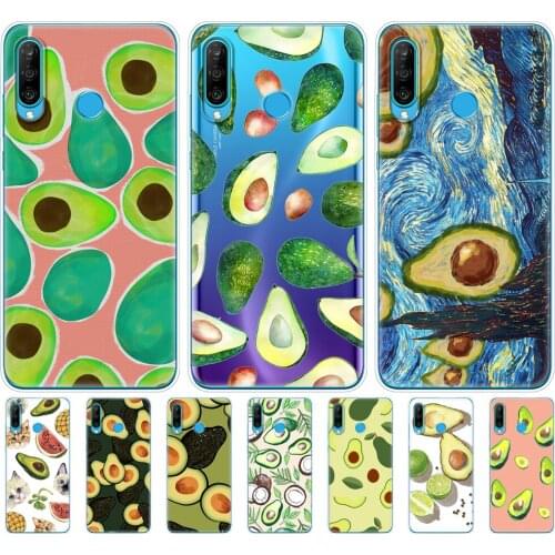 Silicon Case For HONOR 20 lite view 30 v 30 pro plus Cover For huawei honor 20S 9A 9C 9S 9X Premium 7s 8a Case Avocado fruit art