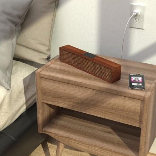 SMALODY 8080 BT Speakers Classic Portable Wooden Wireless Speaker Stereo Bass Soundbox with TF/USB Slot AUX for Computer phone