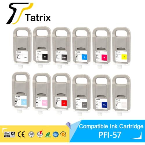 Tatrix 700ML/PCS Pigment ink PFI57 PFI-57 PFI 57 Premium Color Compatible Ink CartridgeFor Canon Pro 520 540 Printer