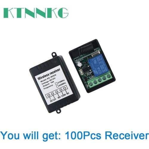 100/200/500PCS 433Mhz DC12V 1CH Universal wireless remote control relay switch DHL free