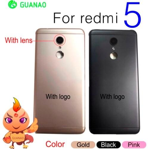 For Redmi 5 back housing Xiaomi Redmi 5 Back Housing Cover Side Volume Button+ Camera Lens Replacement For Redmi 5 Battery Cover