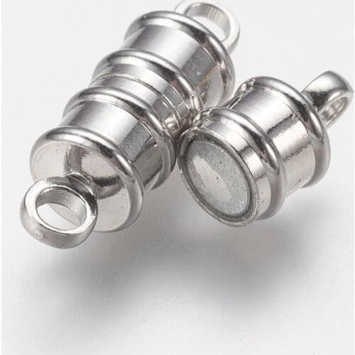 10 Set Column Brass Magnetic Clasps Nickel Free 17x6mm Hole: 2mm Jewelry Making Connector for Bracelet Necklace DIY accessories