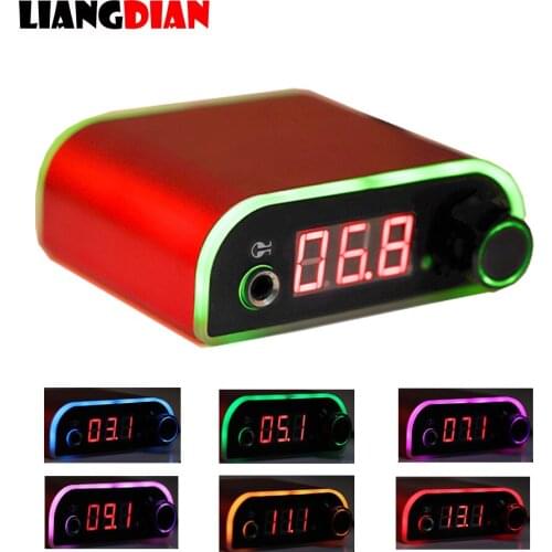 1 Set Professional Mini LCD Digital Tattoo Power Supply With 6 Colors Adjustable Power Adaptor Tattoo Accessories Supplies