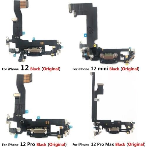 10Pcs/Lot，100% Original New USB Charging Port Charger Board Flex For Iphone 12 Pro Max 12 mini Dock Connector With Microphone