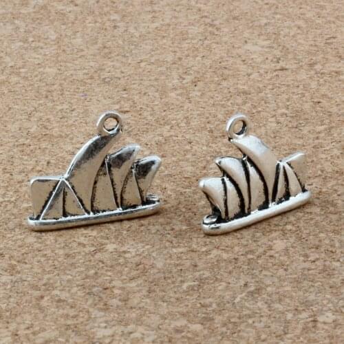 Sydney Opera House Charm Pendant 100Pcs/lot Hot sell alloy Jewelry DIY 18* 15mm A-205