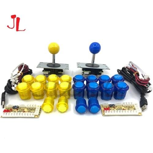 2 Players Delay Joystick Arcade DIY Kit Parts LED Push Button+Joystick+USB Encoder Controller For Mame for Raspberry Pi 3