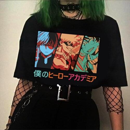 2020 My Hero Academia T Shirt Boku No Hero Academia Bakugou Deku Shoto Todoroki Cartoon T-shirt Graphic Streetswear Tees Unisex
