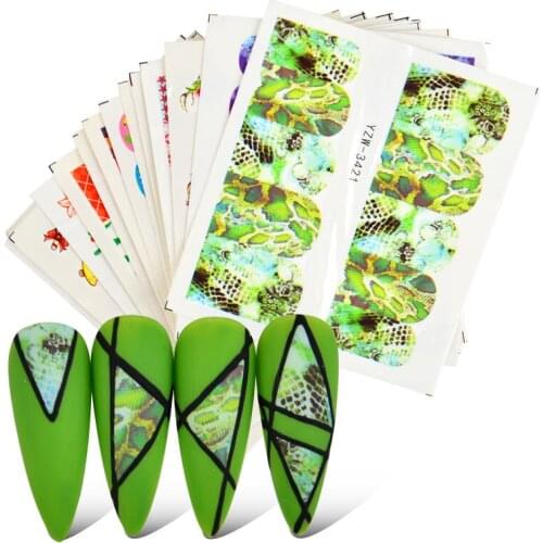 2021 NEW Designs Water / Adhesive Decals Nails Sticker Watermark Christmas Bells Elk Snowflake Slider Tattoo Nail Art Decoration