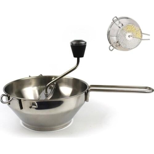 3 Perforated Discs Stainless Steel Shredding Mud Vegetable Sieve Grater Cooking Mill Jam Food Blender Potato Masher Fruit Tools