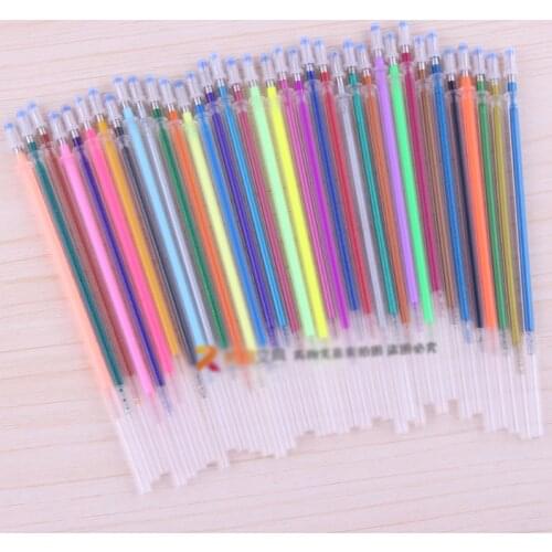 36PCS Creative New 36 Colors A Set Flash Ballpoint Gel Pen Highlight Refill Color Full Shinning Refill Painting Pen