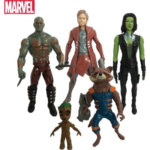 5Pcs/set Marvel Avengers Guardians of the Galaxy Star Lord Groot Gamora Drax the Destroyer Rocket Raccoon Action Toy Figures