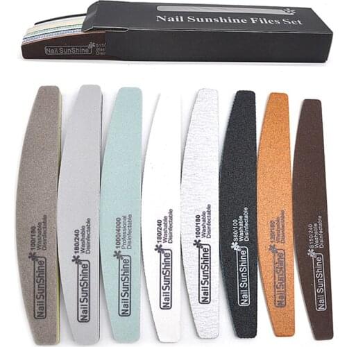 8 Pcs/Box Brand Nail File Kit Professional Nail Files Buffer Set Sponge Polisher Block Nail File Tools Acrylic Filer Manicure