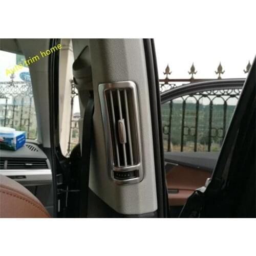 ABS Pearl Chrome Rear Set Side Door Air Conditioning AC Vent Outlet Cover Trim For Audi Q7 2016 2017 2018 Auto Accessories