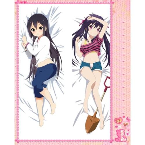 Anime Cartoon Gakkou Gurashi! Double Bolster Hugging Pillow Case Pillow Cover Pillowcase Peach Skin 2 Way No.510004
