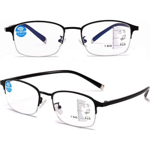 CLARA VIDAR TR Anti-blue Light Metal Half-frame Business Reading Glasses Comfortable Men Women+1.0 +1.5 +2.0 To +4.0