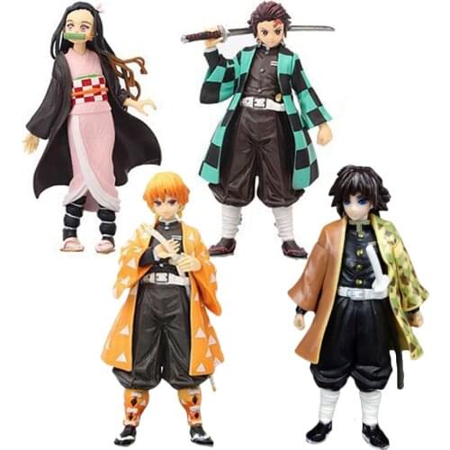 Kimetsu no Yaiba Nezuko Zenitsu PVC Action Figures Demon Slayer Tanjirou Giyuu Anime Figurines Doll Kids Toys for Children Boys